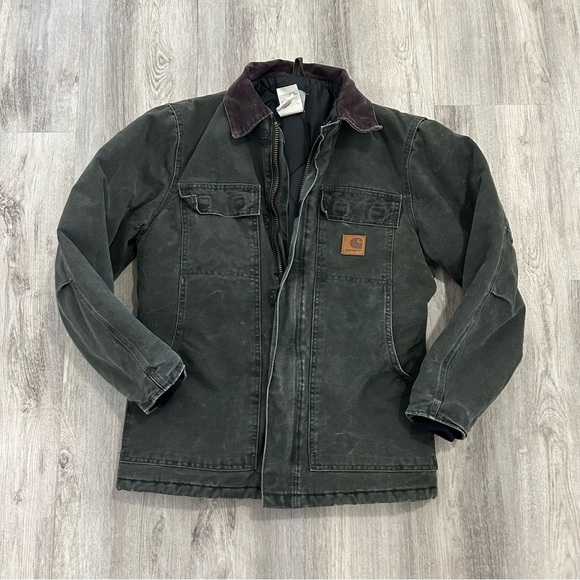 Carhartt Other - Vintage Carhartt Duck Canvas Jacket Quilted  Mens S Moss Green Barn Chore Arctic
